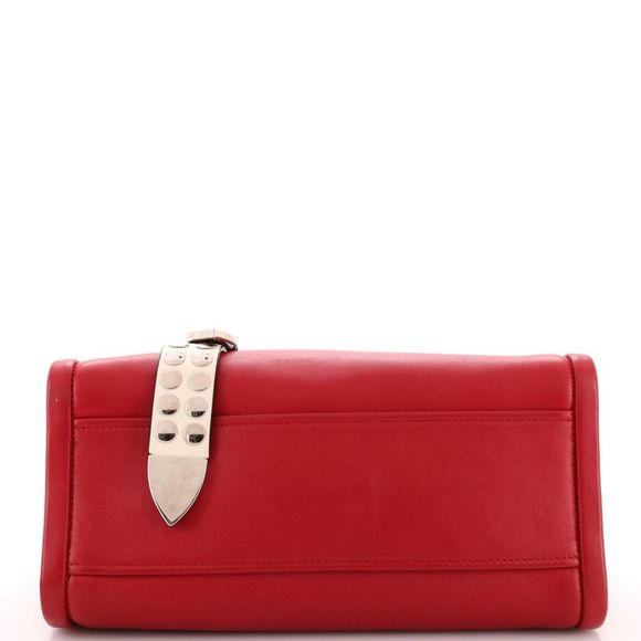 Prada Belted Concept Double Zip Tote Calfskin Small Red - Picture 4 of 12